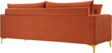 Naomi Contemporary Loveseat with Plush Velvet Comfort and Customizable Gold & Chrome Legs for Style