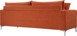 Naomi Contemporary Loveseat with Plush Velvet Comfort and Customizable Gold & Chrome Legs for Style