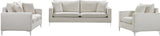 Naomi Contemporary Loveseat with Plush Velvet Comfort and Customizable Gold & Chrome Legs for Style