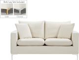Naomi Contemporary Loveseat with Plush Velvet Comfort and Customizable Gold & Chrome Legs for Style