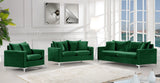 Naomi Contemporary Loveseat with Plush Velvet Comfort and Customizable Gold & Chrome Legs for Style