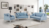 Roxy Contemporary Chair: Elegant Velvet Seating with Deep Button Tufting and Chic Acrylic Legs