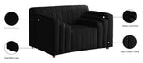 Naya Velvet Chair - Modern Deep Channel Tufted Design with Gold Metal Legs for Chic Living Spaces