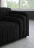 Naya Velvet Chair - Modern Deep Channel Tufted Design with Gold Metal Legs for Chic Living Spaces