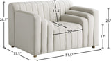 Naya Velvet Chair - Modern Deep Channel Tufted Design with Gold Metal Legs for Chic Living Spaces