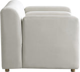 Naya Velvet Chair - Modern Deep Channel Tufted Design with Gold Metal Legs for Chic Living Spaces