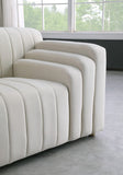 Naya Velvet Chair - Modern Deep Channel Tufted Design with Gold Metal Legs for Chic Living Spaces