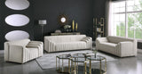 Naya Velvet Chair - Modern Deep Channel Tufted Design with Gold Metal Legs for Chic Living Spaces