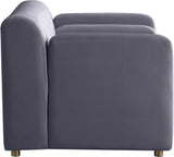 Naya Velvet Chair - Modern Deep Channel Tufted Design with Gold Metal Legs for Chic Living Spaces