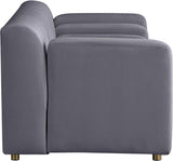 Naya Contemporary Loveseat with Deep Channel Tufting and Gold Metal Legs for Modern Living Spaces
