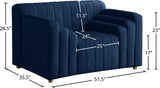 Naya Velvet Chair - Modern Deep Channel Tufted Design with Gold Metal Legs for Chic Living Spaces