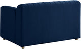 Naya Velvet Chair - Modern Deep Channel Tufted Design with Gold Metal Legs for Chic Living Spaces