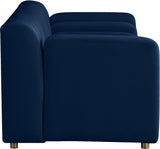 Naya Contemporary Loveseat with Deep Channel Tufting and Gold Metal Legs for Modern Living Spaces
