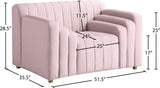 Naya Velvet Chair - Modern Deep Channel Tufted Design with Gold Metal Legs for Chic Living Spaces