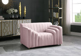 Naya Velvet Chair - Modern Deep Channel Tufted Design with Gold Metal Legs for Chic Living Spaces