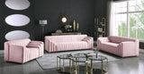 Naya Velvet Chair - Modern Deep Channel Tufted Design with Gold Metal Legs for Chic Living Spaces