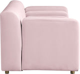 Naya Contemporary Loveseat with Deep Channel Tufting and Gold Metal Legs for Modern Living Spaces