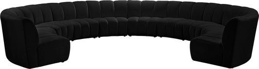 Infinity 10-Piece Modular Sectional Sofa: Luxurious Deep Channel Tufting for Ultimate Comfort
