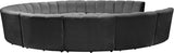 Infinity 11-Piece Modular Sectional Sofa - Contemporary Design with Deep Channel Tufting Comfort