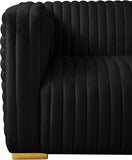 Ravish Velvet Loveseat - Modern Elegance with Deep Channel Tufting & Stylish Gold or Chrome Legs