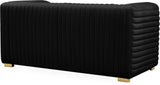 Ravish Velvet Loveseat - Modern Elegance with Deep Channel Tufting & Stylish Gold or Chrome Legs