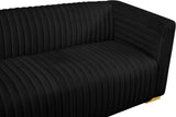 Ravish Velvet Sofa - Elegant Contemporary Design with Deep Channel Tufting & Stylish Metal Legs