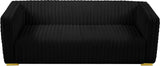 Ravish Velvet Sofa - Elegant Contemporary Design with Deep Channel Tufting & Stylish Metal Legs