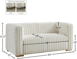 Ravish Velvet Loveseat - Modern Elegance with Deep Channel Tufting & Stylish Gold or Chrome Legs