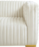 Ravish Velvet Loveseat - Modern Elegance with Deep Channel Tufting & Stylish Gold or Chrome Legs