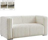 Ravish Velvet Loveseat - Modern Elegance with Deep Channel Tufting & Stylish Gold or Chrome Legs