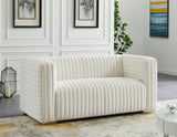 Ravish Velvet Loveseat - Modern Elegance with Deep Channel Tufting & Stylish Gold or Chrome Legs