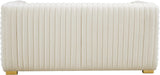 Ravish Velvet Loveseat - Modern Elegance with Deep Channel Tufting & Stylish Gold or Chrome Legs