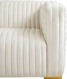 Ravish Velvet Sofa - Elegant Contemporary Design with Deep Channel Tufting & Stylish Metal Legs