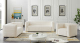 Ravish Velvet Sofa - Elegant Contemporary Design with Deep Channel Tufting & Stylish Metal Legs