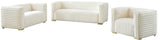 Ravish Velvet Sofa - Elegant Contemporary Design with Deep Channel Tufting & Stylish Metal Legs