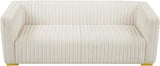 Ravish Velvet Sofa - Elegant Contemporary Design with Deep Channel Tufting & Stylish Metal Legs