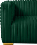 Ravish Velvet Loveseat - Modern Elegance with Deep Channel Tufting & Stylish Gold or Chrome Legs