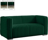 Ravish Velvet Loveseat - Modern Elegance with Deep Channel Tufting & Stylish Gold or Chrome Legs