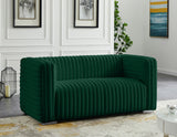 Ravish Velvet Loveseat - Modern Elegance with Deep Channel Tufting & Stylish Gold or Chrome Legs