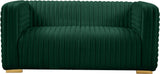 Ravish Velvet Loveseat - Modern Elegance with Deep Channel Tufting & Stylish Gold or Chrome Legs