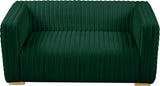 Ravish Velvet Loveseat - Modern Elegance with Deep Channel Tufting & Stylish Gold or Chrome Legs
