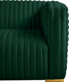 Ravish Velvet Sofa - Elegant Contemporary Design with Deep Channel Tufting & Stylish Metal Legs