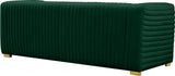Ravish Velvet Sofa - Elegant Contemporary Design with Deep Channel Tufting & Stylish Metal Legs