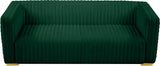 Ravish Velvet Sofa - Elegant Contemporary Design with Deep Channel Tufting & Stylish Metal Legs