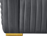 Ravish Velvet Sofa - Elegant Contemporary Design with Deep Channel Tufting & Stylish Metal Legs