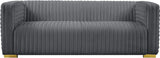Ravish Velvet Sofa - Elegant Contemporary Design with Deep Channel Tufting & Stylish Metal Legs