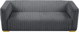 Ravish Velvet Sofa - Elegant Contemporary Design with Deep Channel Tufting & Stylish Metal Legs