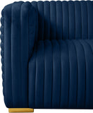 Ravish Velvet Loveseat - Modern Elegance with Deep Channel Tufting & Stylish Gold or Chrome Legs