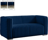 Ravish Velvet Loveseat - Modern Elegance with Deep Channel Tufting & Stylish Gold or Chrome Legs