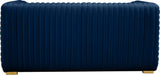 Ravish Velvet Loveseat - Modern Elegance with Deep Channel Tufting & Stylish Gold or Chrome Legs